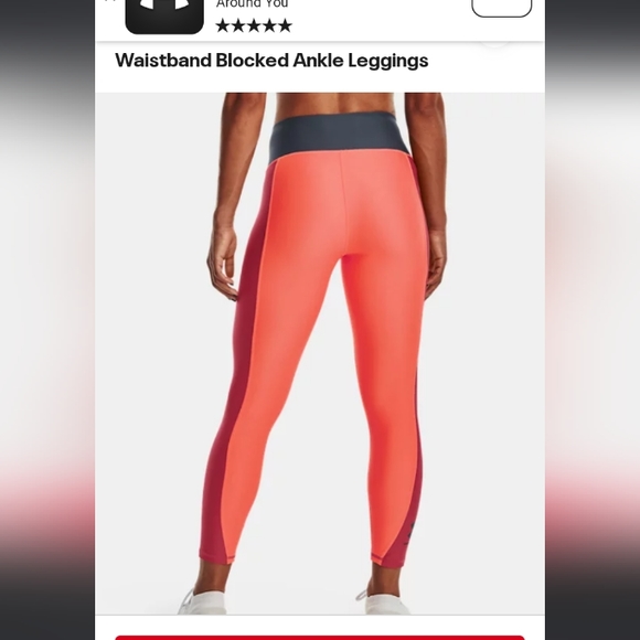 🆕UA | Women's HeatGear® No-Slip Waistband Blocked Ankle Legging Size Small - Picture 5 of 8